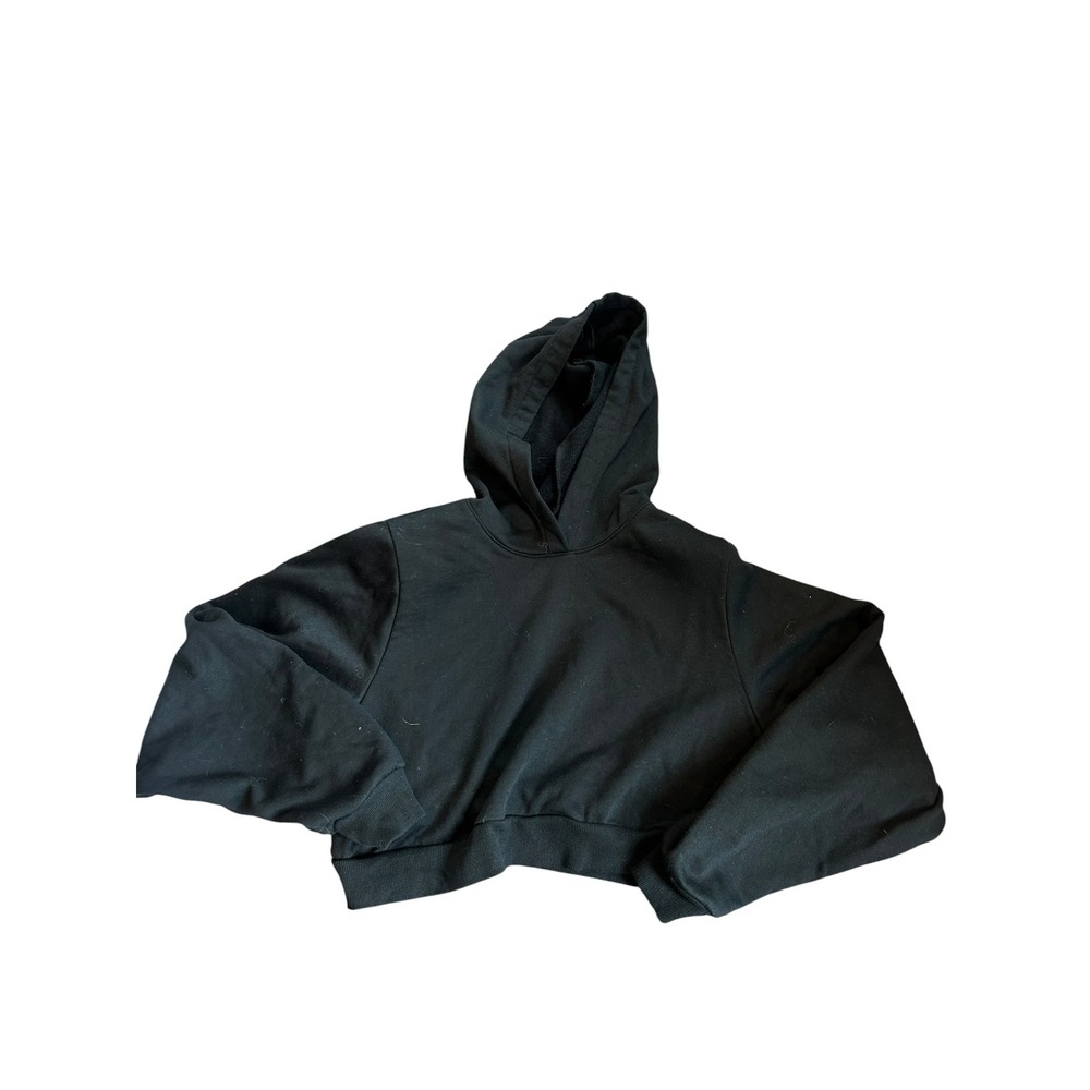 Alo Yoga Black Cropped Hoodie Sweatshirt Relaxed Fit Gorpcore Womens Small